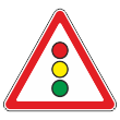 Дорожный знак 1.8 «Светофорное регулирование» (металл 0,8 мм, I типоразмер: сторона 700 мм, С/О пленка: тип А инженерная)